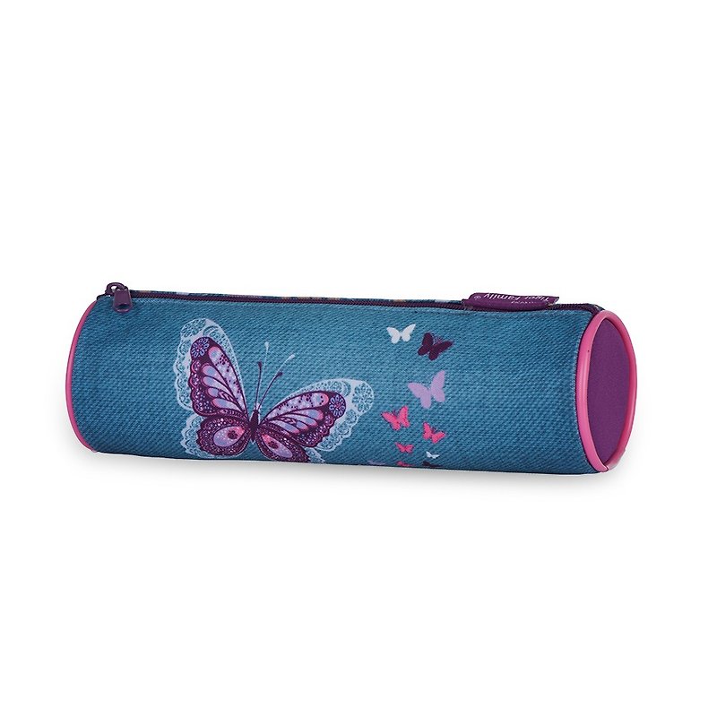 Tiger Family Goethe Pencil Bag - Flower Sea Butterfly - Pencil Cases - Waterproof Material Blue