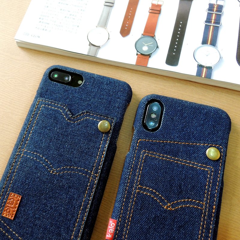 [Buy one get one free] Kalo Calo Creative iPhone X Personalized Denim Pocket Case - Other - Other Materials 