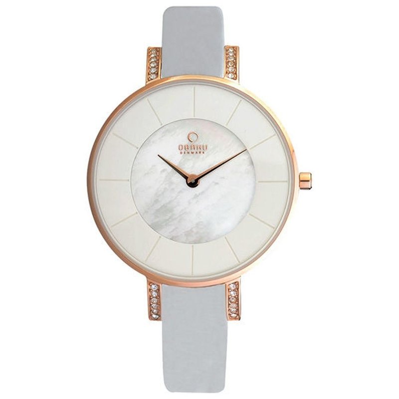 OBAKU Cai Yao Moment Crystal Diamond Fashion Watch Rose Gold X White-V158LEVWRW/34mm - นาฬิกาผู้หญิง - สแตนเลส หลากหลายสี