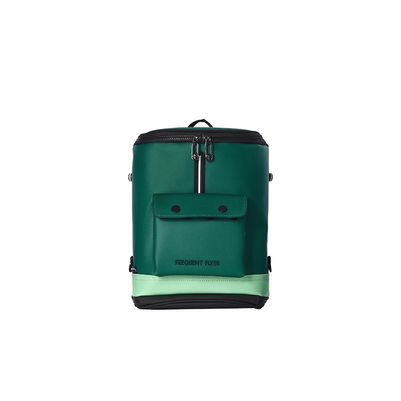 FREQUENT FLYER Captain Backpack (MINI)-Dark Green Light Green - กระเป๋าเป้สะพายหลัง - ไฟเบอร์อื่นๆ สีเขียว