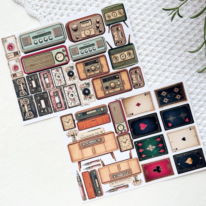 A531 - Antique Note Props - 貼紙 - 紙 