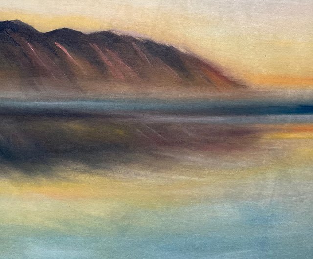 夕陽のセレナーデ　　絵画原画 油絵 絵画【夕暮れのヨット】