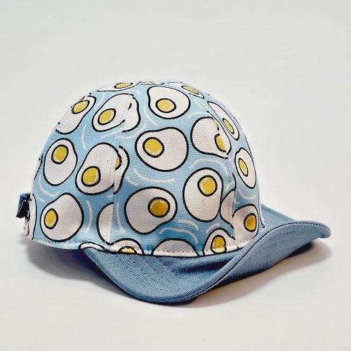 HiGh MaLi 【HiGh MaLi】小孩專用/小朋友棒球帽-營養健康荷包蛋/藍色#可愛