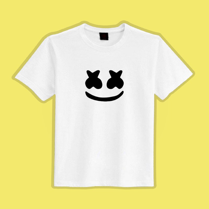 MARSHMELLO marshmallow electronic music clothes T-shirt white T cotton T children's clothing short-sleeved moisture wicking - Men's T-Shirts & Tops - Cotton & Hemp Multicolor