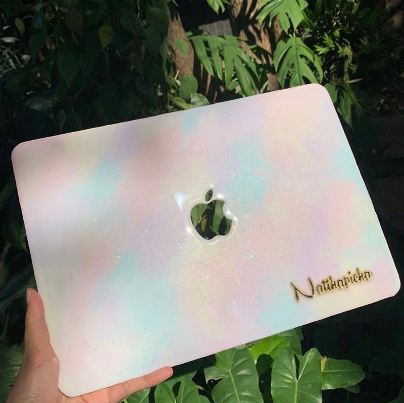 Made to order : Macbook Pastel handmade case - Computer Accessories - Resin Pink