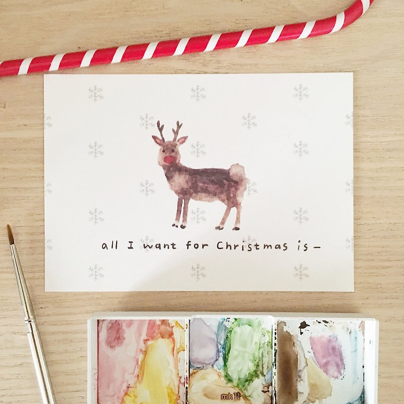 All I Want for Christmas / Christmas Postcard - Cards & Postcards - Paper White