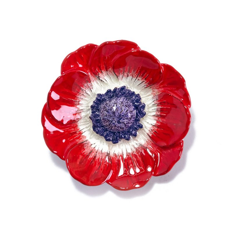 Anemone Brooch (RED) Anemone RE PB147RE - Brooches - Other Metals Red