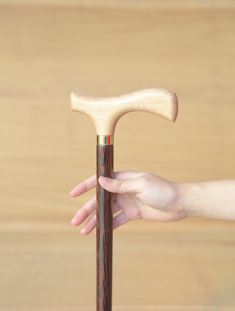Wooden cane factory self-made direct sales * Maple + chicken wing wooden gentleman cane (for men and women) - อื่นๆ - ไม้ สีดำ