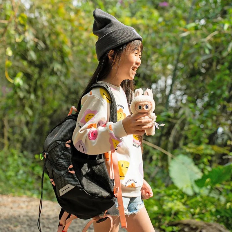 環保調色盤 輕量健走機能背包  Eco Primary Trekker 黑粉  12L - 後背包/背包/書包 - 環保材質 黑色