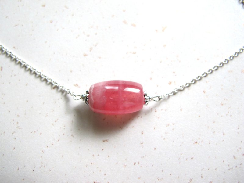 Onion-bulb hand-made natural stone series - "love the god of stone" - red stone ┌ 925 silver chain - Necklaces - Gemstone Red