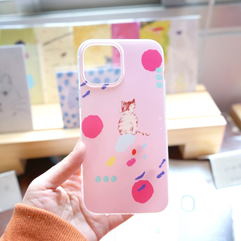 街貓日記 餅乾虎斑小貓粉粉 質感印花手機軟殼 iphone - 手機殼/手機套 - 橡膠 粉紅色