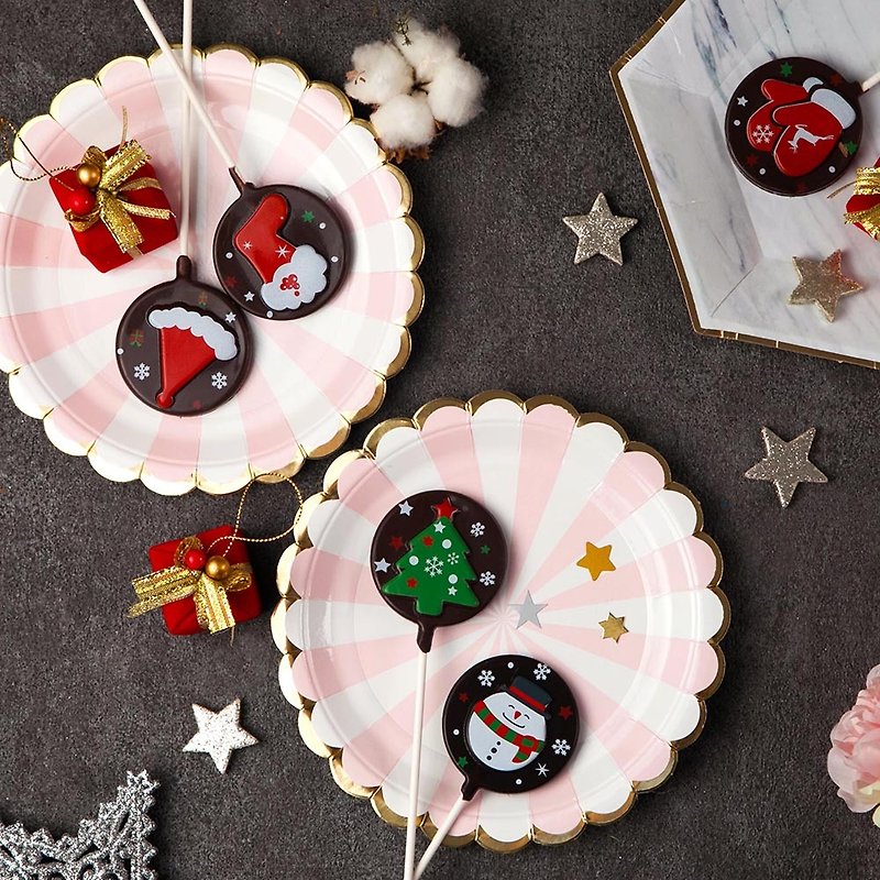 (Pre-order) Tsum Tsum Christmas limited edition chocolate lollipop -10 in / random shipping (22g / stick) - ช็อกโกแลต - อาหารสด 