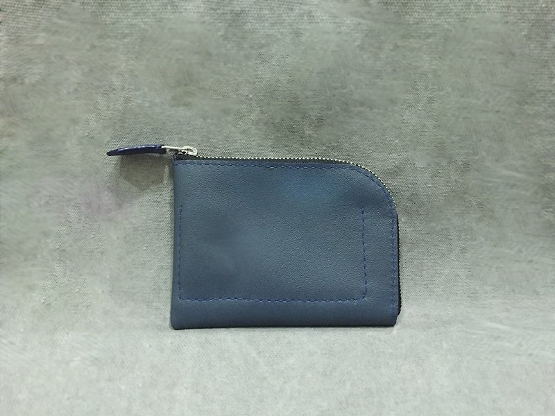 -The Way- Wallets, purse - leather (Mediterranean Blue) - กระเป๋าใส่เหรียญ - หนังแท้ สีน้ำเงิน
