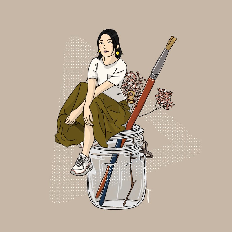 說故事 似顏繪 電子檔 電話桌布 - 電子似顏繪/繪畫/插畫 - 其他材質 