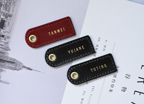 FANG Leather Studio 植鞣皮革手縫燙金鑰匙圈/婚禮小物/客製化/情人紀念品/畢業禮物