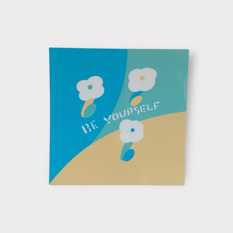 BE YOURSELF- blue×Yellow-sticker - Stickers - Paper Multicolor