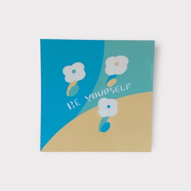 BE YOURSELF- blue×Yellow-sticker - สติกเกอร์ - กระดาษ หลากหลายสี