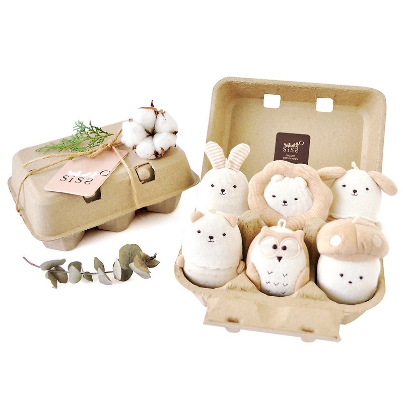 [SISSO organic cotton] egg treasure family six gift box - Kids' Toys - Cotton & Hemp White