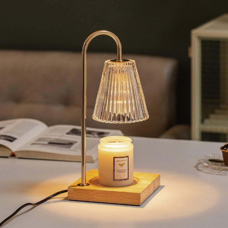 NY LAB Log Melting Candle Lamp Scented Candle Warming Lamp Dimmable- Glass Shade - Candles & Candle Holders - Other Materials 