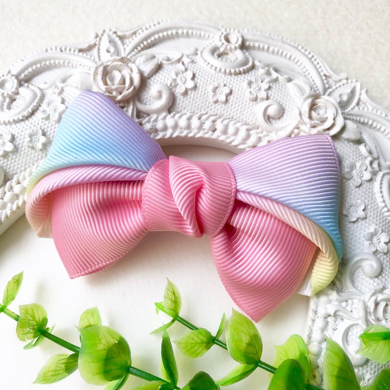 Dream candy color bow hairpin or hair bundle/sweet pink - Hair Accessories - Other Materials Pink