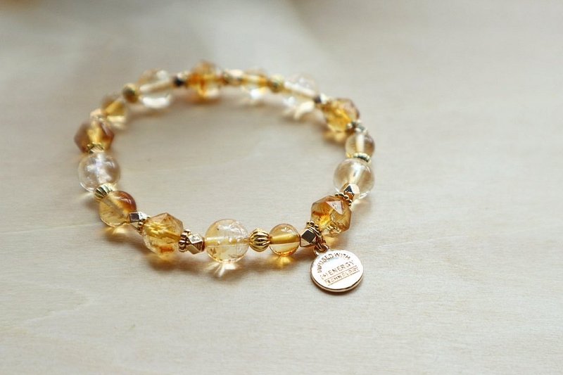 Citrine|Yellow Asai|Elastic rope bracelet|Increase wealth|Increase self-confidence|Increase vitality| - Bracelets - Crystal Yellow