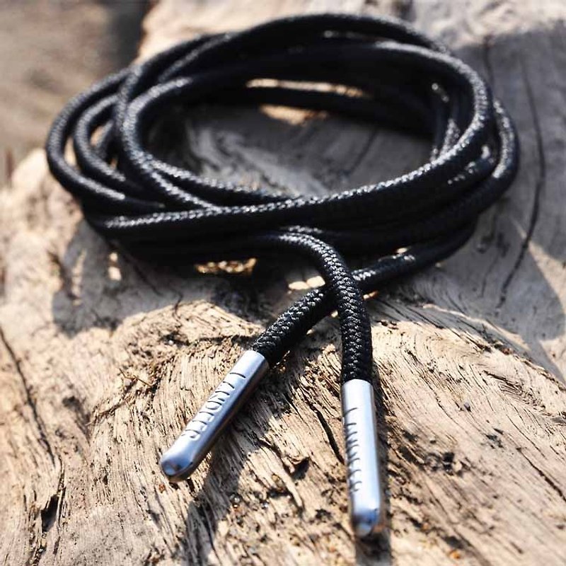 [Round toe shoelace] LANDFER special metal round toe black shoelace (145CM) universal black shoelace - Other - Other Materials Black