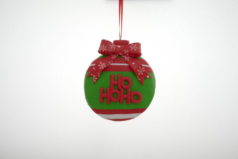 HO HO HO Christmas Charm - Charms - Pottery Red