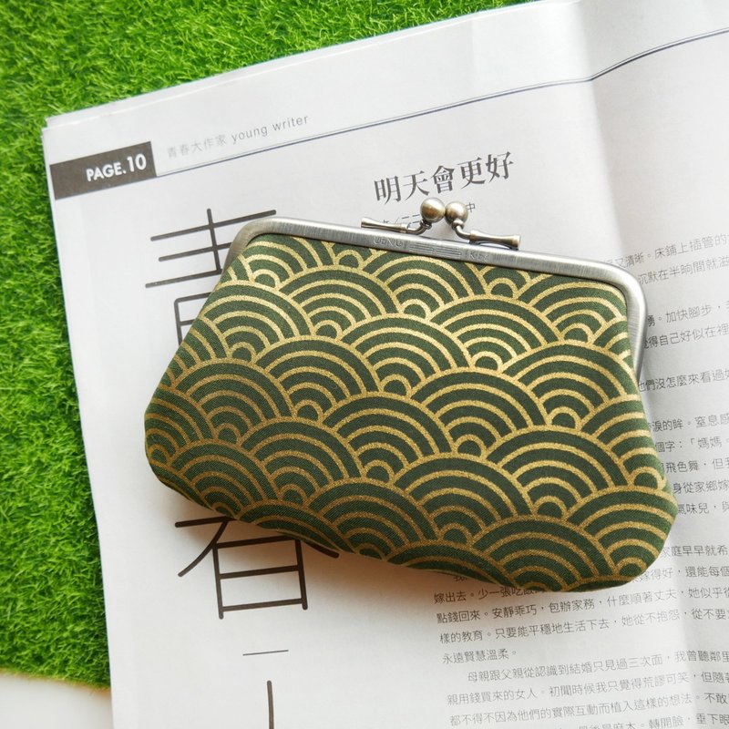 Shanyi Chongshui Yizhongkou gold bun mother bag/coin purse [Made in Taiwan] - กระเป๋าใส่เหรียญ - โลหะ สีเขียว