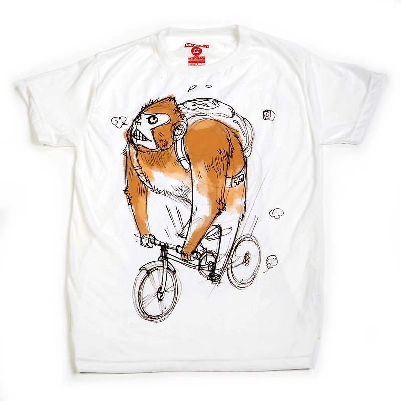 Monkey ride bicycle Chapter One T-shirt - Men's T-Shirts & Tops - Cotton & Hemp White