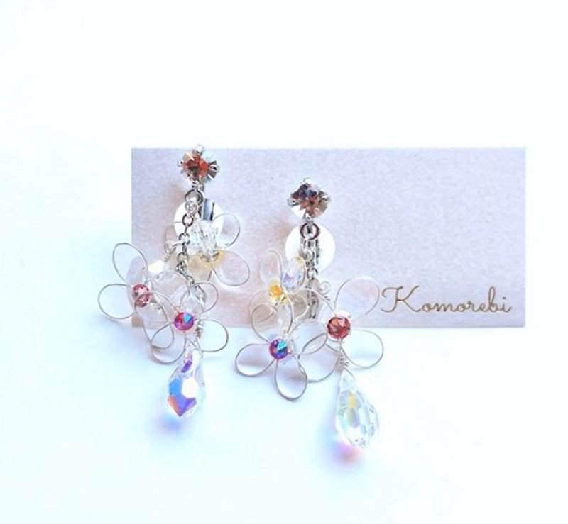 Glitter of rape blossoms　Clip-on earrings , Piercing earrings - Earrings & Clip-ons - Resin Transparent