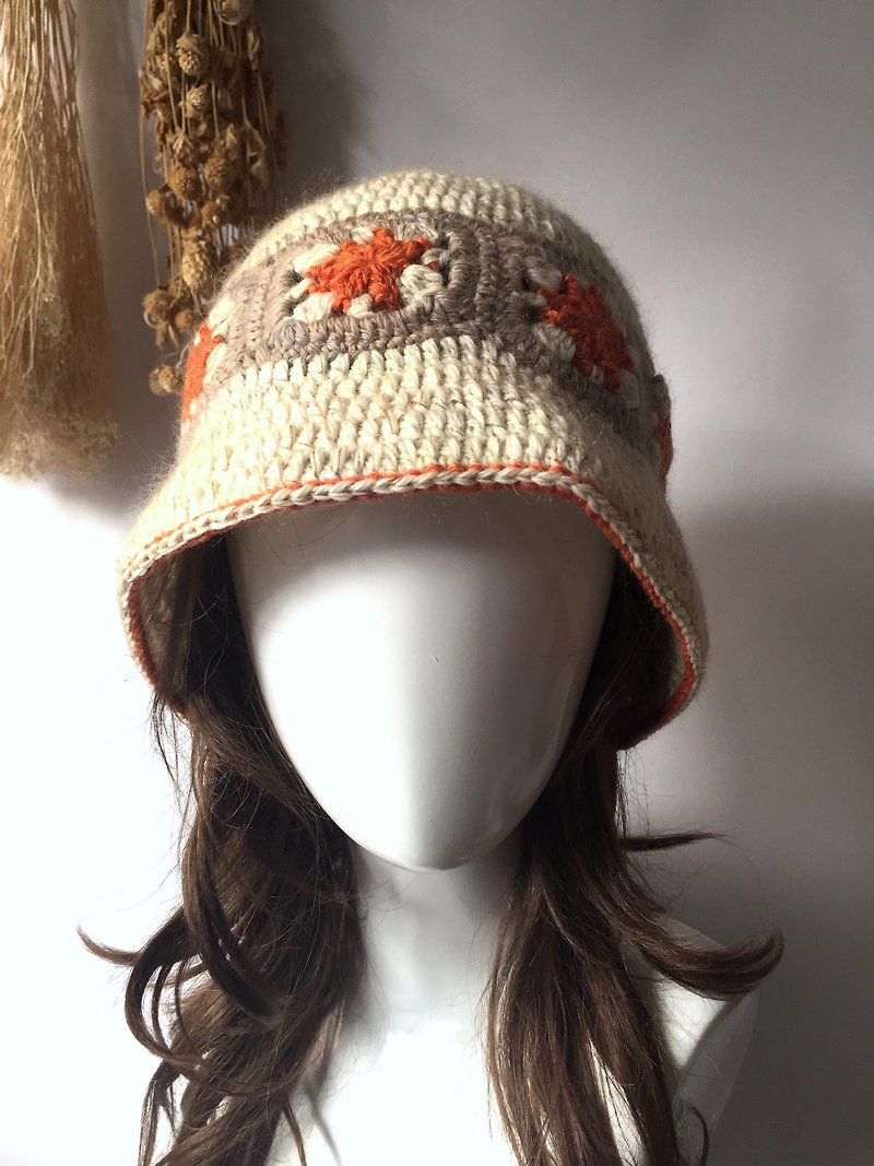 Happy stitching direction warm knit hat / wool hat / caps / handmade hat handmade〗 〖crazy hopscotch - Hats & Caps - Other Materials 