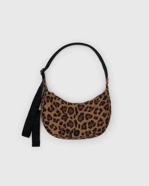 BAGGU Taiwan BAGGU - 回收尼龍斜背月亮包 - Small - 豹紋