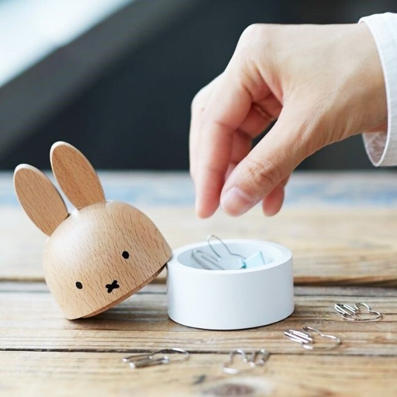 【miffy×NICHIGAN】Wooden desktop small items storage box - Storage - Wood 