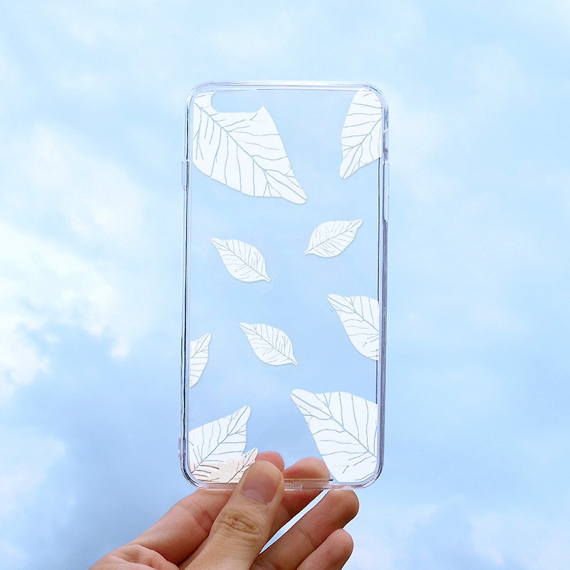 Foliage embossed soft shell - iPhone (i5, i6s, i6splus, i7.i7plus) / Android (Samsung Samsung, HTC, Sony) original phone shell / transparent protection - Phone Cases - Plastic White