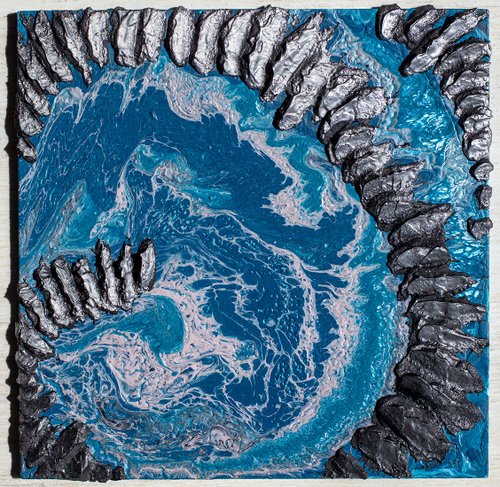 InnaGranatArt Abstract Art. Acrylic. Painting on canvas. Original. Blue ocean. Sea. Gift