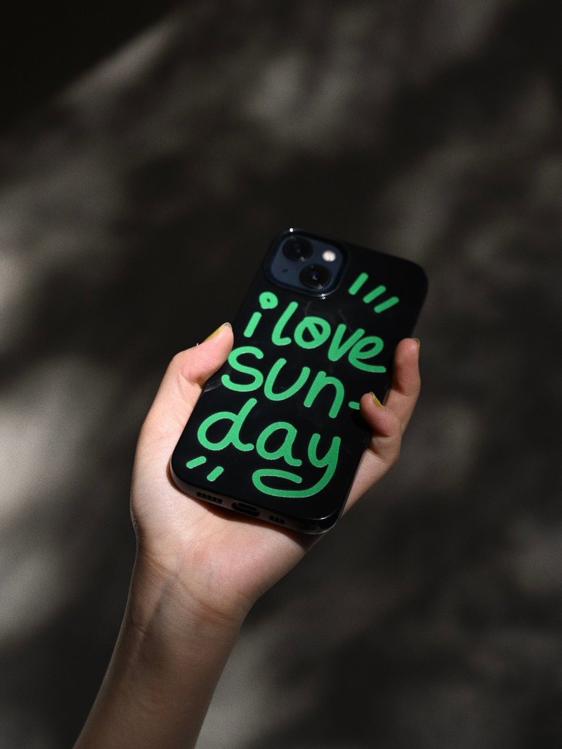Heymen黑門 i love sunday 綠綠的原創手繪iPhone手機殼 - 其他 - 矽膠 黑色