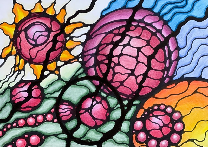 Gifts: big and small. Modern art, freehand drawing - 壁貼/牆壁裝飾 - 紙 