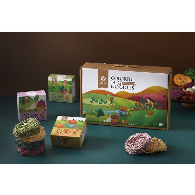 [Guiyuan Farm] Colorful Egg Noodles Gift Box (6 boxes) - บะหมี่ - วัสดุอื่นๆ 