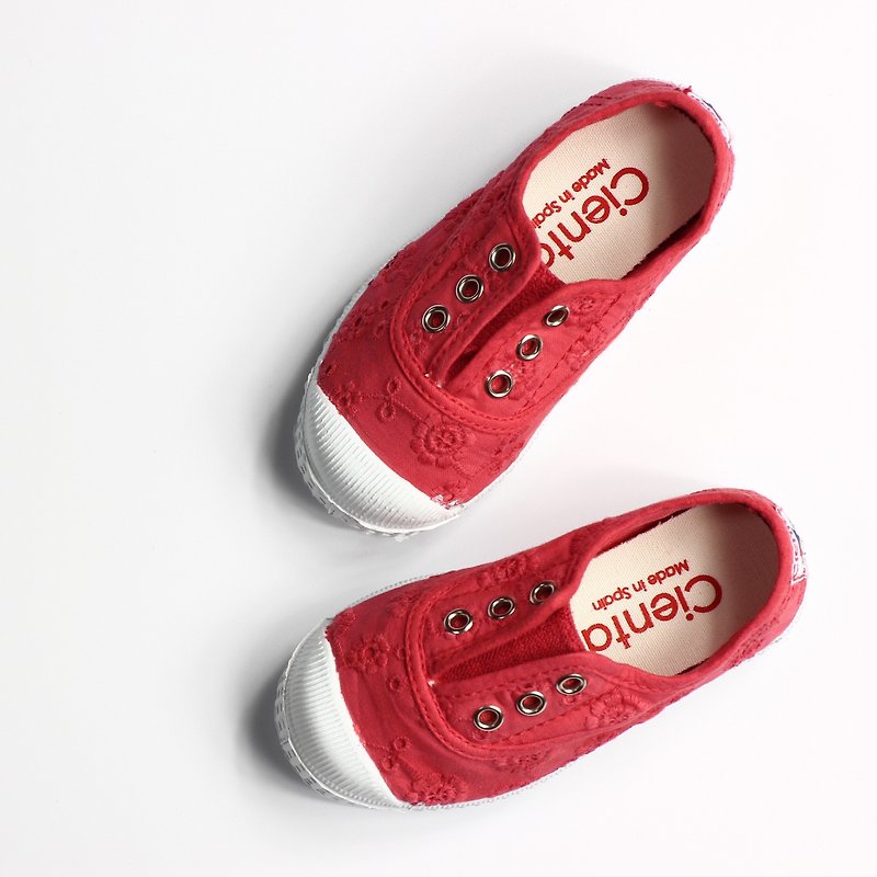 スペインの国民サイズの布靴キャンバスシューズCIENTA香ばしい赤い靴7099849 - キッズシューズ - コットン・麻 レッド