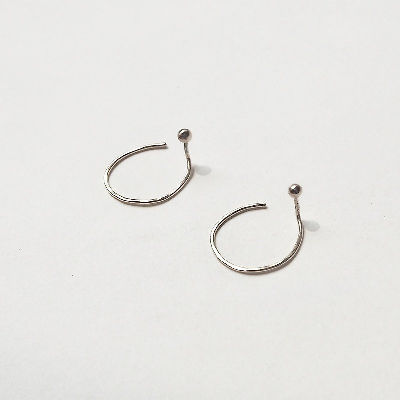 Handmade-silver Earrings without ear buckle - ต่างหู - เงินแท้ สีเงิน
