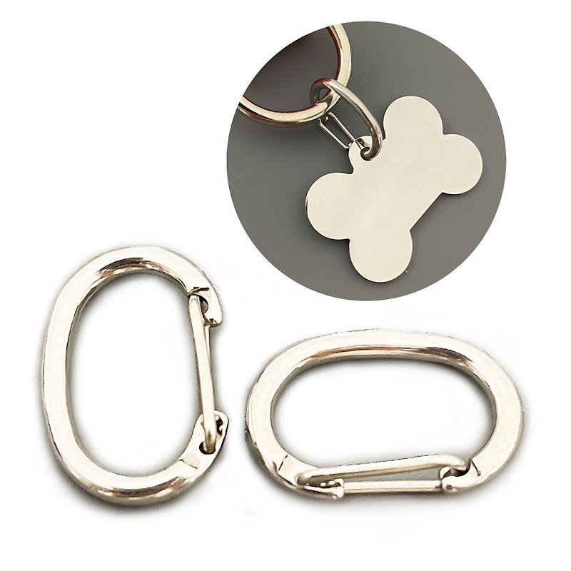 【Fulgor Jewel】Fulgor tag spring buckle C-shaped hook accessories jewelry keychain - ที่ห้อยกุญแจ - โลหะ สีเงิน