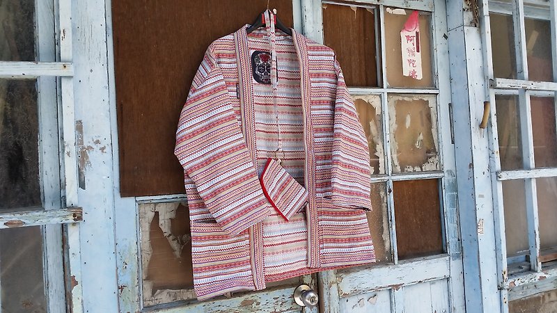 amins-shiny-world hand-tailored national wind jacquard pattern smock coat - เสื้อแจ็คเก็ต - ผ้าฝ้าย/ผ้าลินิน หลากหลายสี