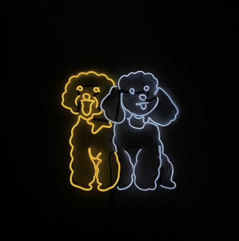 neonlite 客製霓虹文字圖案燈 /狗狗合照/ - 燈具/燈飾 - 塑膠 黃色