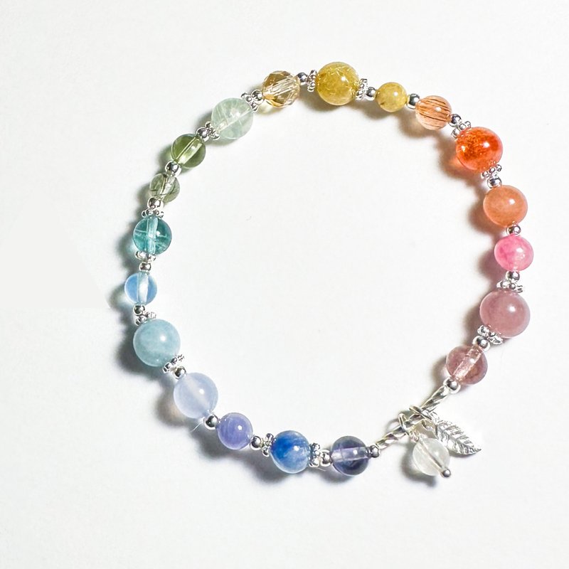 Dream Sky-Collection Series. Natural mineral design bracelet-a total of 18 kinds of minerals - สร้อยข้อมือ - คริสตัล หลากหลายสี