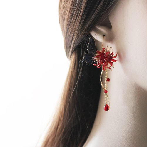 （新作）Anthropologie フラワードロップピアス 新作）Anthropologie フラワードロップピアス