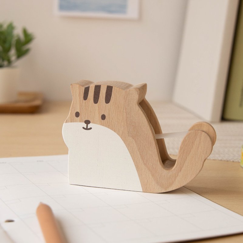 [Animal Glue Tour-Squirrel] Glue Table/Stationery Storage/Tape Table - Other - Wood Brown