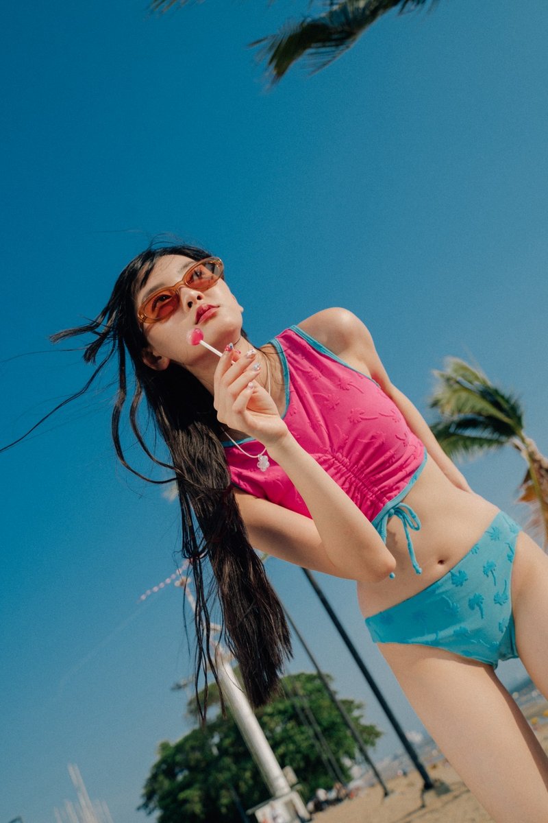 AYA SUNNY DAY Swimsuit: MA AMIE Bottom (Low waist) Swimsuit, vintage swimsuit, pink color - 女泳衣/比基尼 - 其他材質 多色