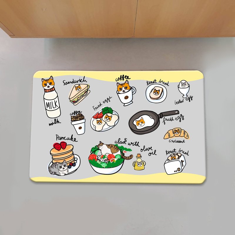 【訂製】地毯/仿羊絨/早餐貓 - 地墊/地毯 - 其他材質 多色