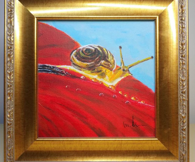 蝸牛オリジナル絵画 不滅のカタツムリ水彩画 8x10 オリジナル絵画 - Etsy 日本