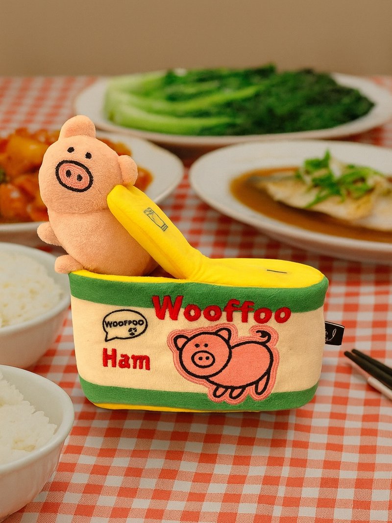 Wooffoo 罐頭午餐肉藏食玩具 Ham - 貓/狗玩具 - 聚酯纖維 白色
